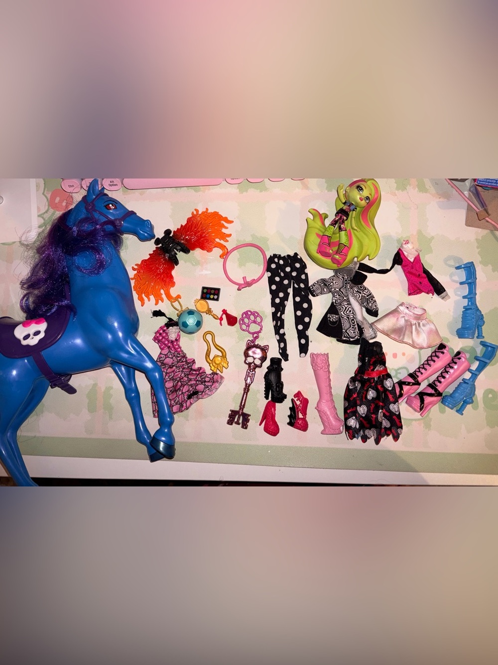 Monster high accessories , clothes , horse and venus vinyl figure